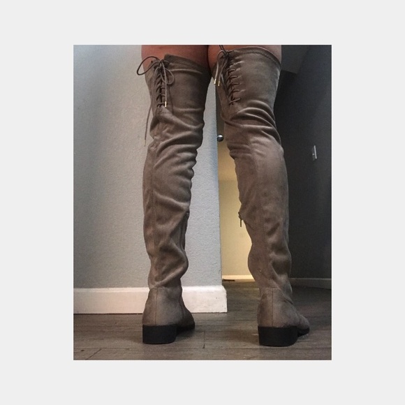 Shoes - Thigh high boots , comfortable and tie in the back